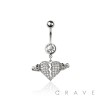316L SURGICAL STEEL BROKEN HEART DANGLE BELLY BUTTON NAVEL RING 